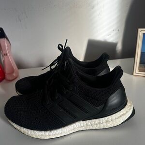 adidas Ultra Boost Black and White Athletic Shoes